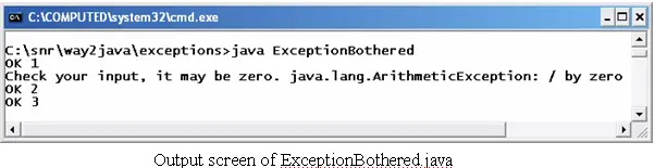 Exception Handling try catch