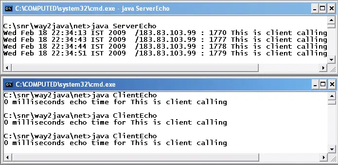 Echo Server UDP Example Java