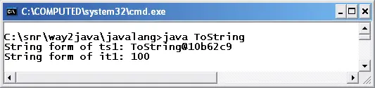 toString() method Convert Object to String form