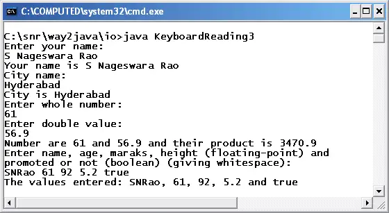 Keyboard Input Scanner Java