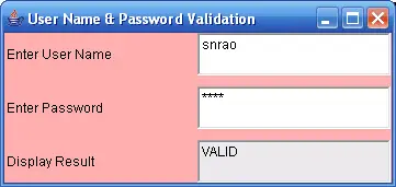 TextField User Name Password Validation
