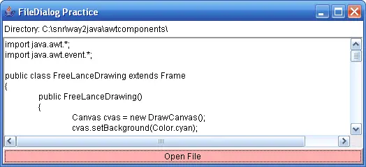 Java AWT FileDialog Open Save