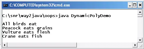 Java Dynamic Binding Dynamic Polymorphism