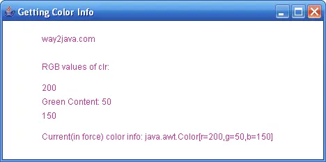 Java Retrieve Color Information